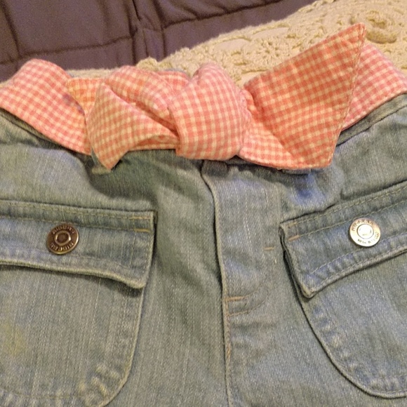 Pink Gingham Trim Jeans - Picture 2 of 5